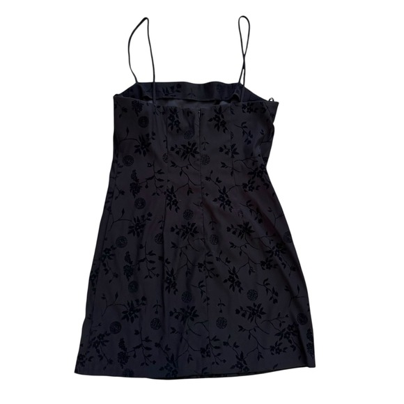 Rampage Wear Black Floral Velvet Burnout Spaghetti Strap Mini Dress Sz 8 10 Y2K - Picture 11 of 12